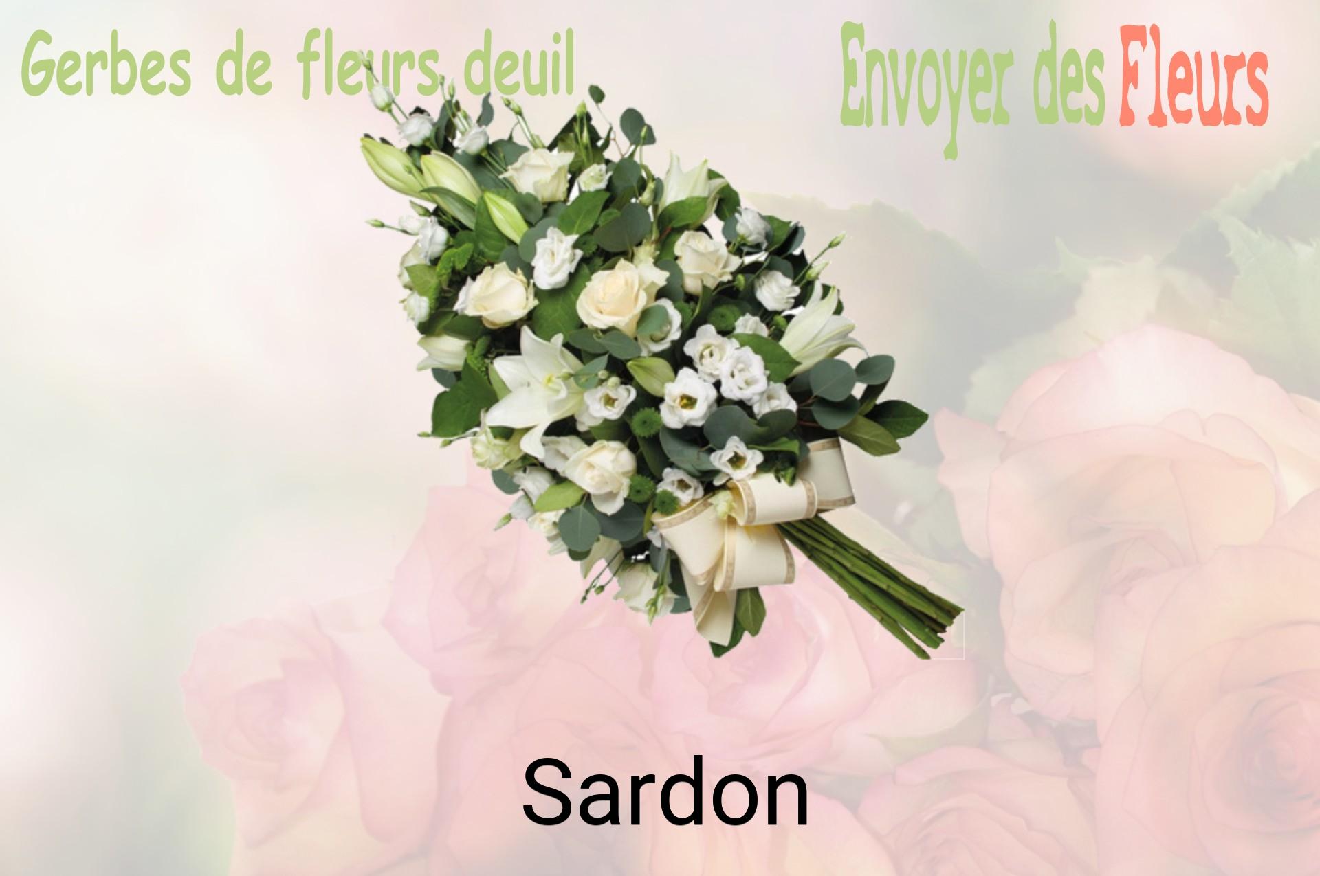 Gerbe de fleurs de deuil livrée à Sardon